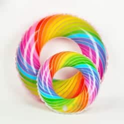 Phao bơi in hình vòng xoắn Colorful dạng tròn